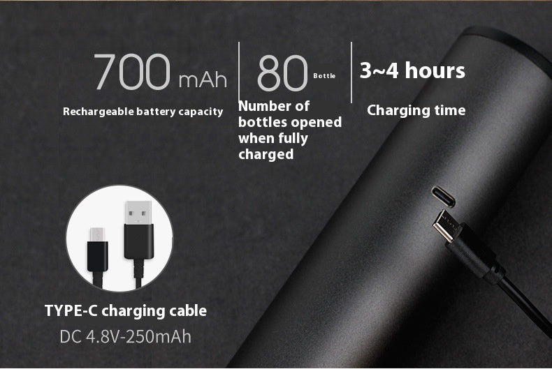 Type-c Rechargeable Stainless Steel Mini Electric Bottle Opener